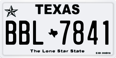 TX license plate BBL7841