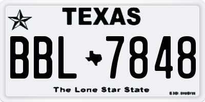 TX license plate BBL7848