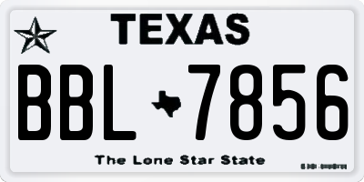 TX license plate BBL7856