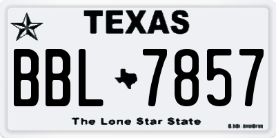 TX license plate BBL7857