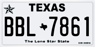 TX license plate BBL7861