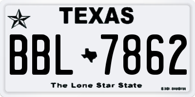 TX license plate BBL7862