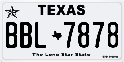 TX license plate BBL7878