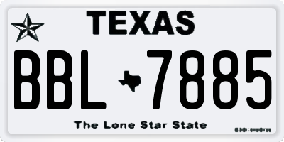 TX license plate BBL7885