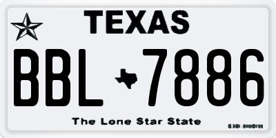 TX license plate BBL7886