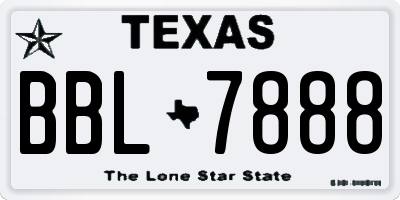 TX license plate BBL7888