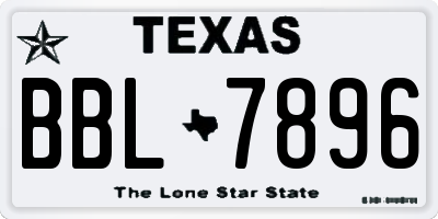 TX license plate BBL7896