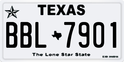 TX license plate BBL7901