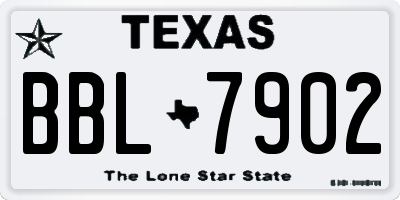 TX license plate BBL7902