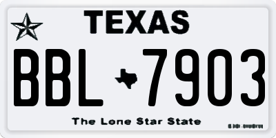 TX license plate BBL7903
