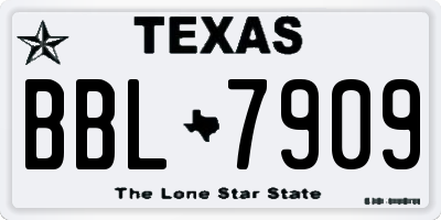 TX license plate BBL7909