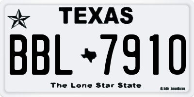 TX license plate BBL7910