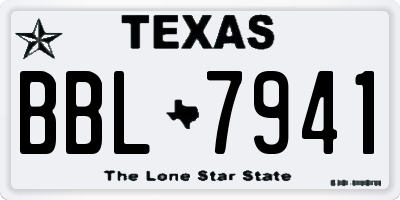 TX license plate BBL7941