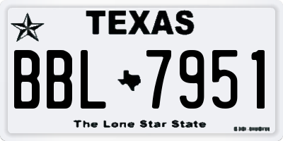 TX license plate BBL7951