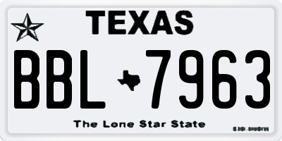 TX license plate BBL7963