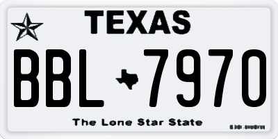 TX license plate BBL7970