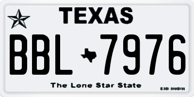TX license plate BBL7976