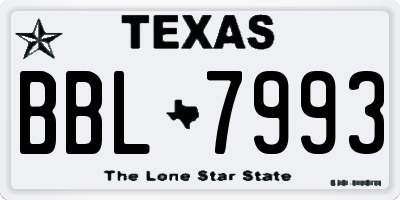 TX license plate BBL7993