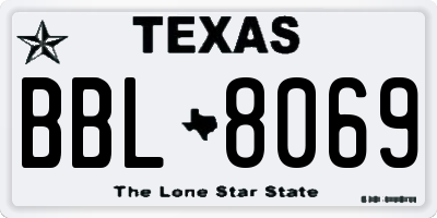 TX license plate BBL8069