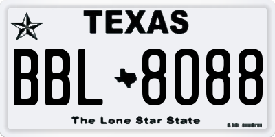 TX license plate BBL8088