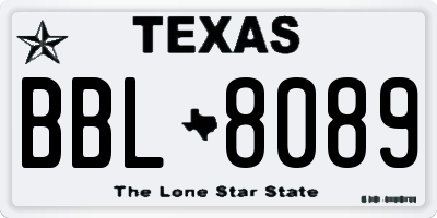 TX license plate BBL8089