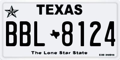 TX license plate BBL8124