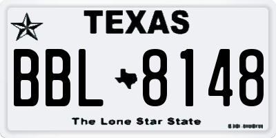 TX license plate BBL8148
