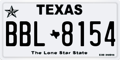 TX license plate BBL8154