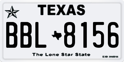 TX license plate BBL8156