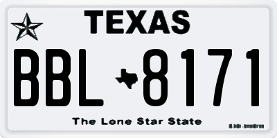 TX license plate BBL8171