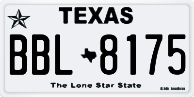 TX license plate BBL8175