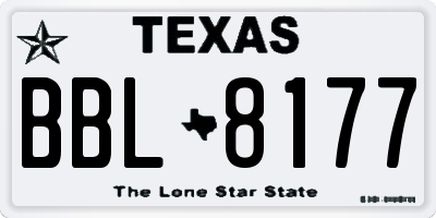 TX license plate BBL8177