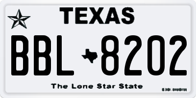 TX license plate BBL8202