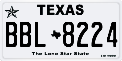 TX license plate BBL8224