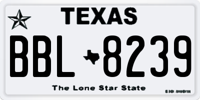 TX license plate BBL8239