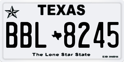 TX license plate BBL8245