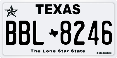 TX license plate BBL8246