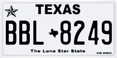 TX license plate BBL8249