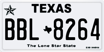 TX license plate BBL8264