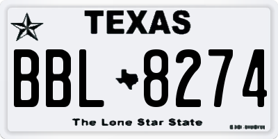 TX license plate BBL8274
