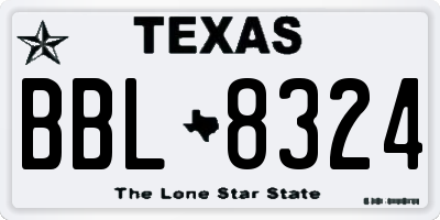 TX license plate BBL8324