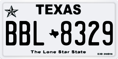 TX license plate BBL8329