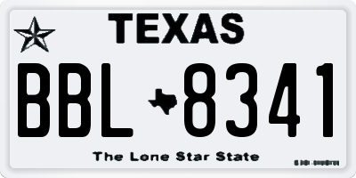 TX license plate BBL8341