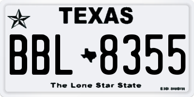 TX license plate BBL8355