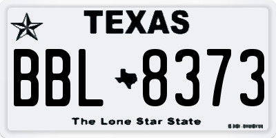 TX license plate BBL8373