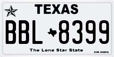 TX license plate BBL8399