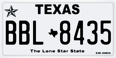 TX license plate BBL8435