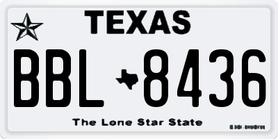 TX license plate BBL8436