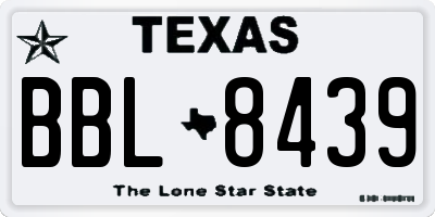TX license plate BBL8439