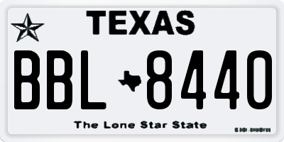 TX license plate BBL8440